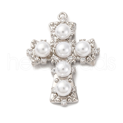 Brass Micro Pave Cubic Zirconia Pendants KK-F895-10P-1