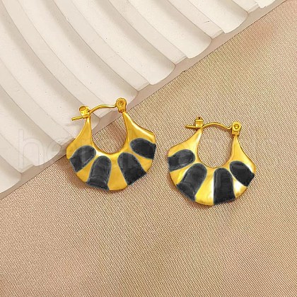 304 Stainless Steel Hoop Earrings EJEW-S267-02G-A-1