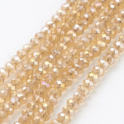 Electroplate Glass Beads Strands EGLA-D020-3x2mm-49-1