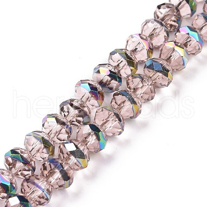 Transparent Electroplate Glass Beads Strands GLAA-F122-02B-1