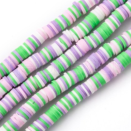 Handmade Polymer Clay Beads Strands CLAY-R089-6mm-T02B-47-1