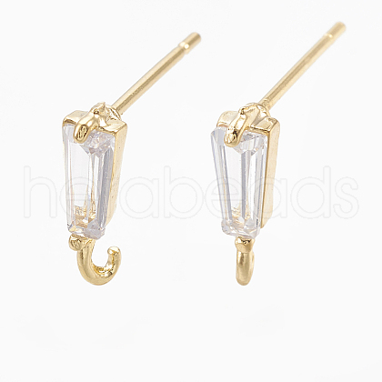 Brass Stud Earring Findings KK-S348-118-1