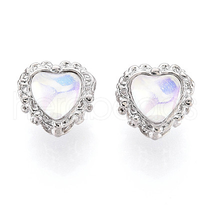 Alloy Glass European Beads FIND-N009-13P-1