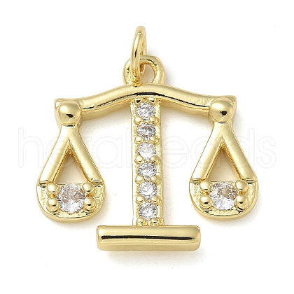 Rack Plating Brass Micro Pave Cubic Zirconia Pendants KK-K392-32G-1