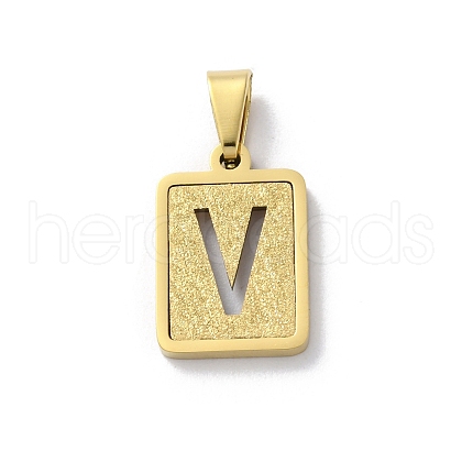 304 Stainless Steel Alphabet Pendants STAS-S152-01G-V-1