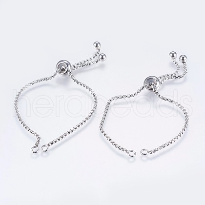 Tarnish Resistant Adjustable 304 Stainless Steel Box Chain Necklace Making STAS-E443-37P-1