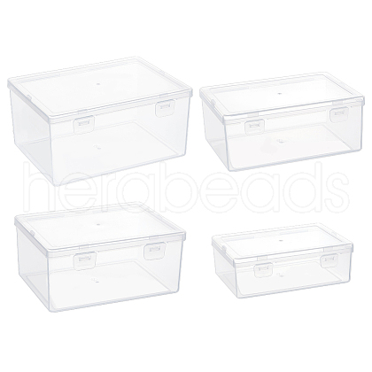 BENECREAT 4Pcs 4 Styles PP Plastic Double Knots Bead Storage Containers CON-BC0007-32-1