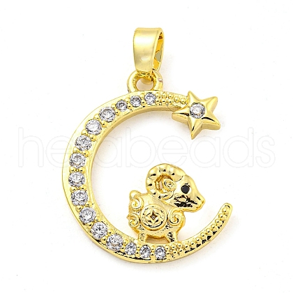 Brass Micro Pave Clear Cubic Zirconia Pendant FIND-Z044-03L-1