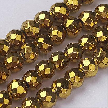 Non-Magnetic Synthetic Hematite Beads Strands G-G092-6mm-1-1