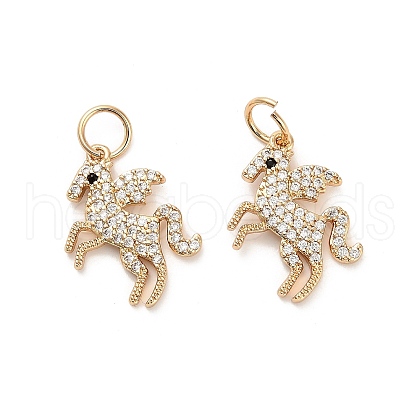 Brass Micro Pave Cubic Zirconia Pendants KK-B133-03G-1