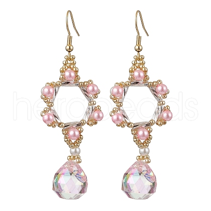 GLass Dangle Earrings EJEW-MZ00255-01-1