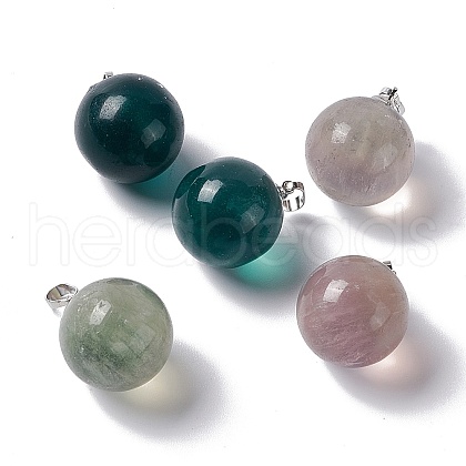 Natural Fluorite Pendants G-G926-02P-10-1