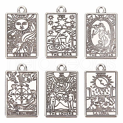 SUNNYCLUE 36pcs 6 style Tibetan Style Alloy Pendants FIND-SC0003-55-1