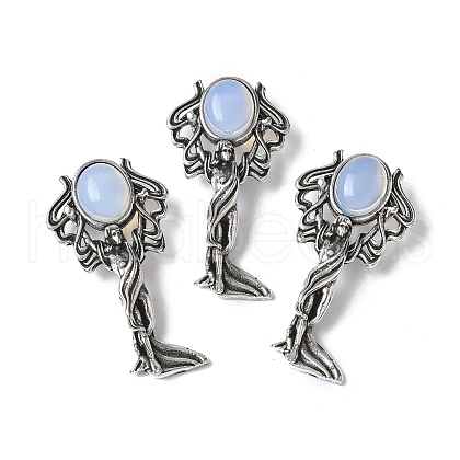 Angel Brass Opalite Pendants KK-D361-02AS-20-1