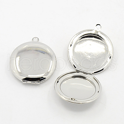 Romantic Valentines Day Ideas for Girlfriend with Your Photo Brass Locket Pendants KK-F010-25mm-N-NF-1
