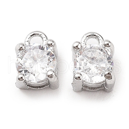 Brass Micro Pave Cubic Zirconia Pendants KK-D382-04P-01-1