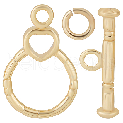 Beebeecraft 10 Sets Brass Toggle Clasps KK-BBC0007-92-1