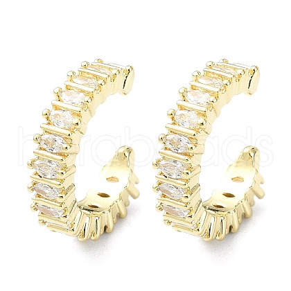 Rack Plating Brass Micro Pave Cubic Zirconia Cuff Earring EJEW-C086-10G-1