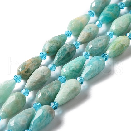 Natural Flower Amazonite Beads Strands G-B028-A03-1