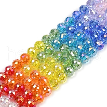 Electroplate Glass Beads Strands EGLA-D300-06-8mm-1