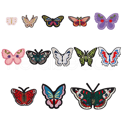 Polyester Embroidery Butterfly Sew on Appliques PATC-WH0012-60-1