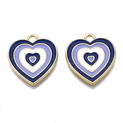 Rack Plating Light Gold Alloy Enamel Pendants ENAM-Q444-014G-RS-1