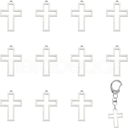 CHGCRAFT 12Pcs 304 Stainless Steel Open Back Bezel Pendants STAS-CA0001-66-1