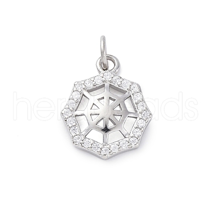 925 Sterling Silver Micro Pave Clear Cubic Zirconia Charms STER-S010-03D-P-1