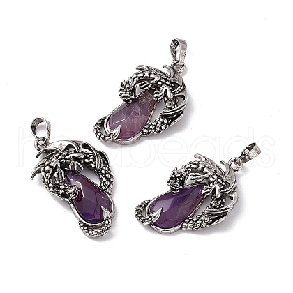 Natural Amethyst Pendants G-H281-06H-1