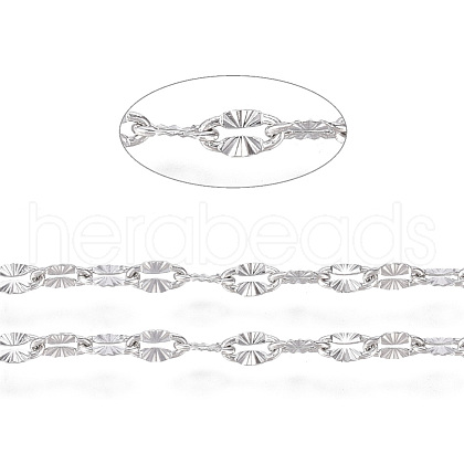 Non-Tarnish 304 Stainless Steel Textured Cable Chains CHS-D004-02P-1
