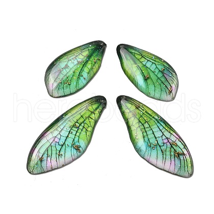 4Pcs Transparent Epoxy Resin Butterfly Wings Pendants RESI-C057-04D-1