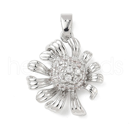 Brass Micro Pave Cubic Zirconia Pendants KK-D357-18P-1