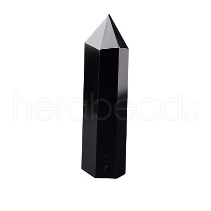 Natural Obsidian Hexagonal Prism Display Decorations PW-WG17825-01-1