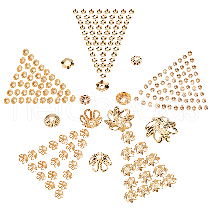 CREATCABIN 500Pcs 5 Style Brass Bead Cap KK-CN0001-19-1