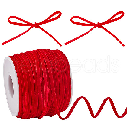HOBBIESAY 50 Yards Single Face Velvet Ribbon OCOR-HY0001-16C-1