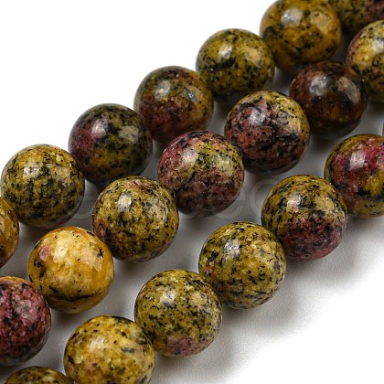 Natural Larvikite Beads Strands G-E443-A38-1