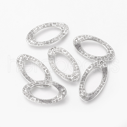 Vintage Look Tibetan Alloy Antique Silver Plated Oval Links connectors X-LF10446Y-NF-1