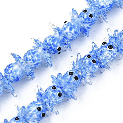 Handmade Bumpy Lampwork Beads Strands LAMP-N021-37A-1