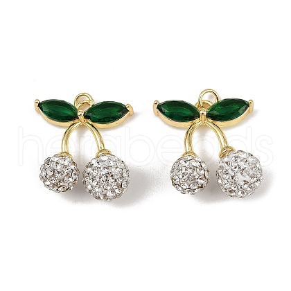 Brass Micro Pave Cubic Zirconia Pendants KK-H072-12G-02-1