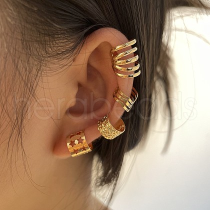 4Pcs Alloy Cuff Earrings Set for Women WG4401A-10-1