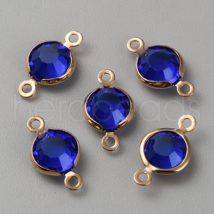 Brass Pave Glass Connector Charms FIND-WH0420-93KCG-01-1