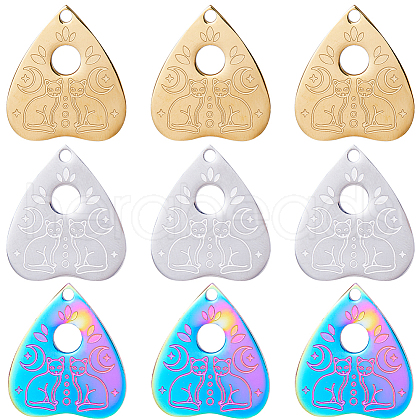 SUNNYCLUE 12Pcs 3 Colors 304 Stainless Steel Pendants STAS-SC0005-45-1