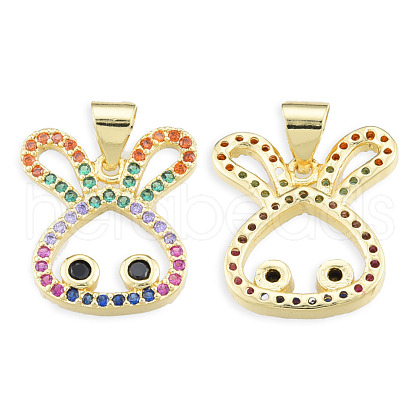 Brass Micro Pave Cubic Zirconia Pendants KK-N227-121-1