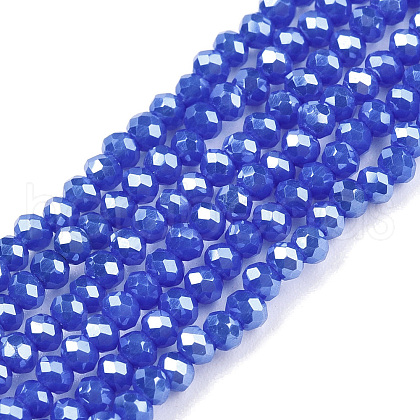 Electroplate Glass Beads Strands EGLA-A044-P1mm-A32-1