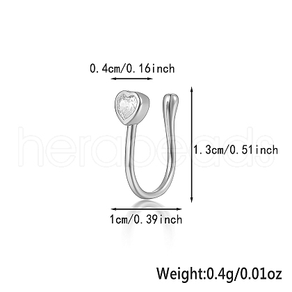 925 Sterling Silver Pave Clear Cubic Zirconia Nose Rings WG4393-4-1
