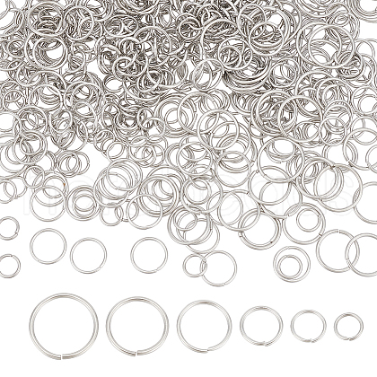 Unicraftale 6 Styles 304 Stainless Steel Jump Rings STAS-UN0057-99-1