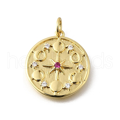 Brass Micro Pave Cubic Zirconia Pendants KK-U072-31G-1
