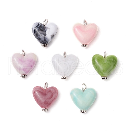 Imitation Gemstone Acrylic Pendants PALLOY-JF03955-02-1