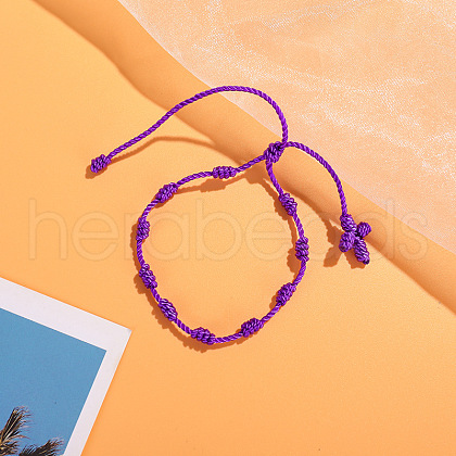 Cross Nylon Cord Braided Bead Bracelets WG2C716-13-1