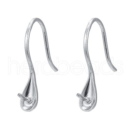 Anti-Tarnish Rhodium Plated 925 Sterling Silver Earring Hooks STER-E041-14P-1